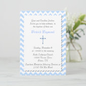 Invitation faite sur commande bleue de baptême de (Debout devant)