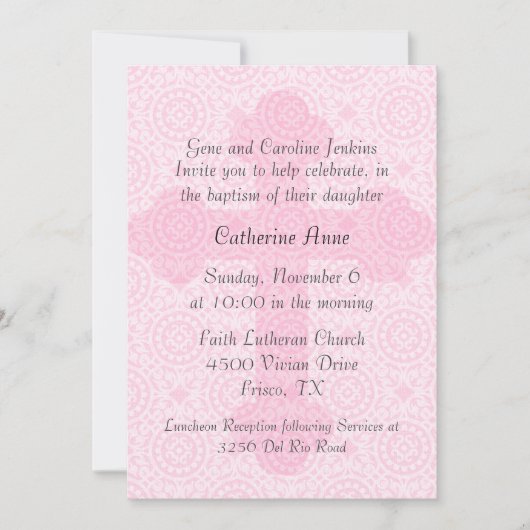 Invitation faite sur commande croisée rose (Devant)