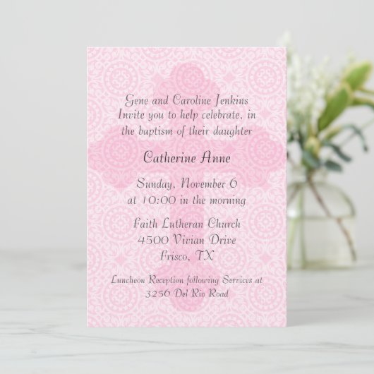 Invitation faite sur commande croisée rose (Debout devant)