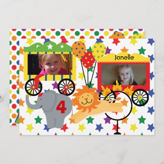 Invitation faite sur commande d'anniversaire (Devant / Derrière)