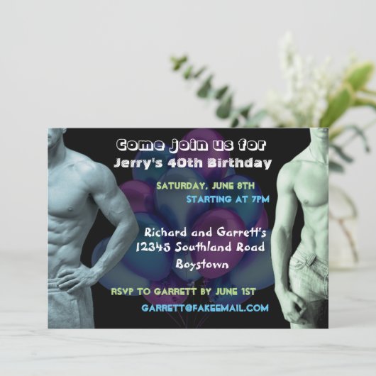 Invitation faite sur commande d'anniversaire de (Debout devant)