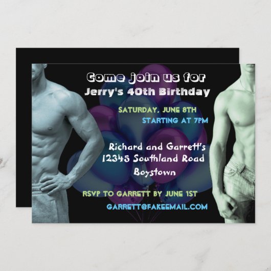 Invitation faite sur commande d'anniversaire de (Devant / Derrière)