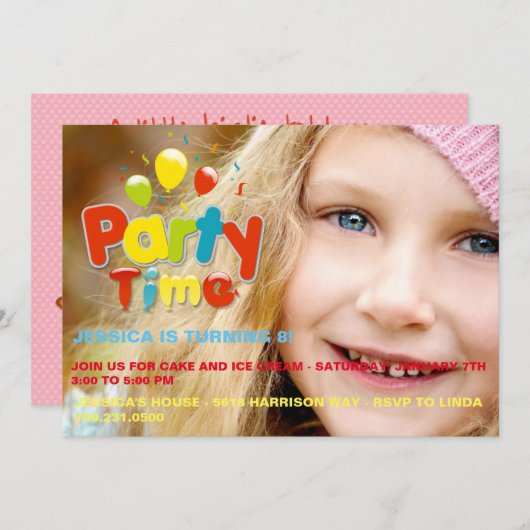 Invitation faite sur commande d'anniversaire de (Devant / Derrière)