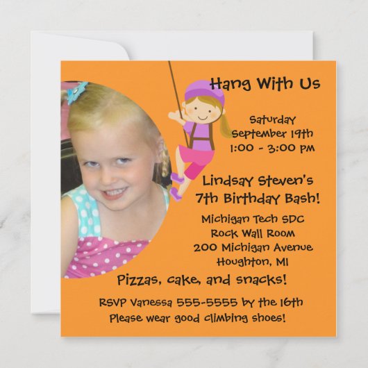 Invitation faite sur commande d'anniversaire de (Dos)