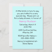 Invitation faite sur commande de baby shower de (Dos)