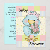 Invitation faite sur commande de baby shower de (Devant / Derrière)