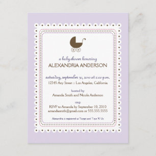 Invitation faite sur commande de baby shower de