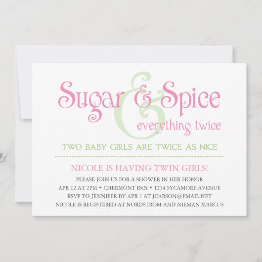 Invitation faite sur commande de baby shower de (Devant)