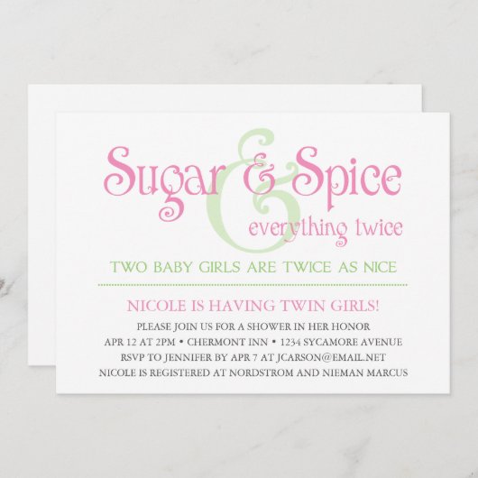 Invitation faite sur commande de baby shower de (Devant / Derrière)