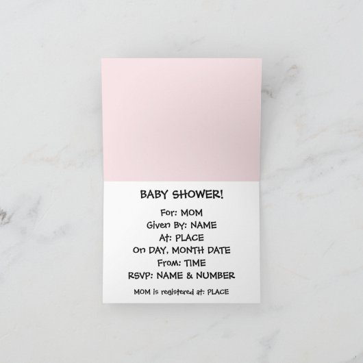 Invitation faite sur commande de baby shower de (Intérieur)