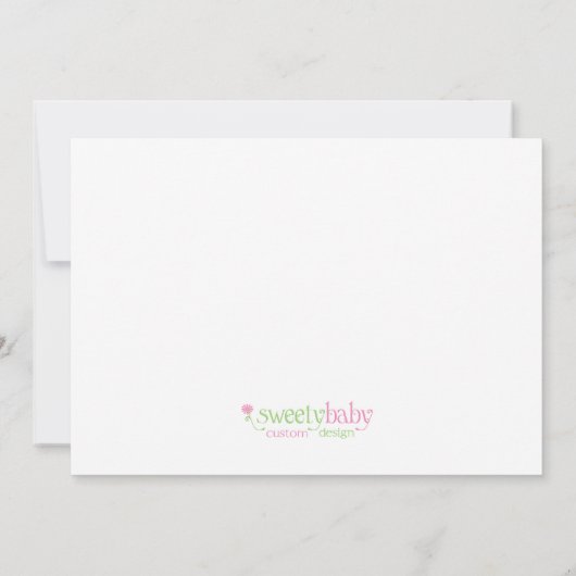 Invitation faite sur commande de douche de bébé de (Dos)