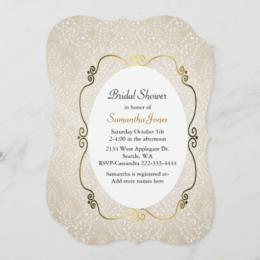 Invitation faite sur commande de Fête de la mariée (Devant / Derrière)