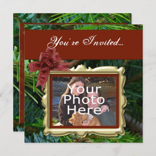 Invitation faite sur commande de fête de vacances (Devant / Derrière)