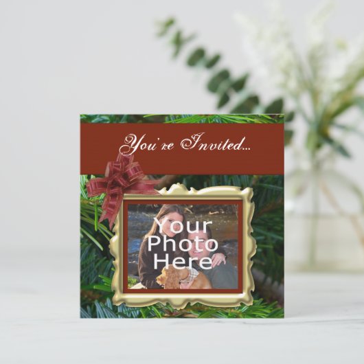 Invitation faite sur commande de fête de vacances (Debout devant)