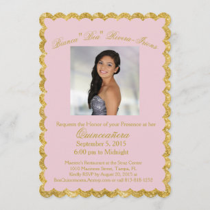Invitation faite sur commande de Quinceanera