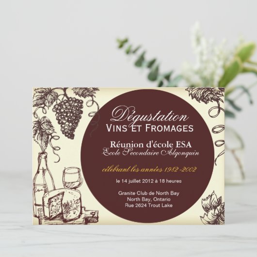 Invitation faite sur commande de vin et de fromage (Debout devant)