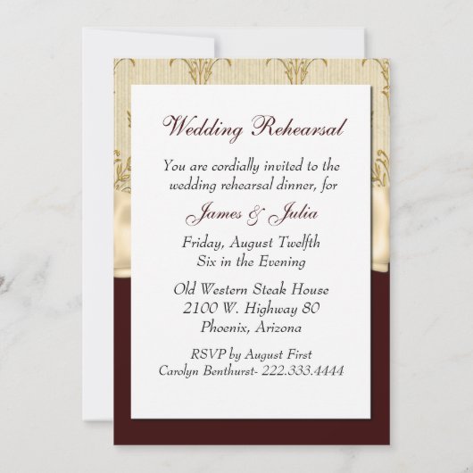 Invitation faite sur commande élégante de dîner de (Dos)