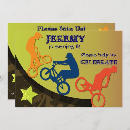 Invitation faite sur commande faisante du vélo (Devant / Derrière)