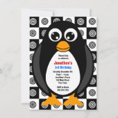 Invitation faite sur commande mignonne de pingouin (Devant)