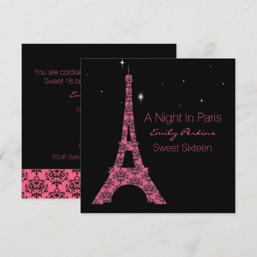 Invitation faite sur commande orientée de sweet (Devant / Derrière)