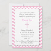 Invitation faite sur commande rose de baptême de (Devant)