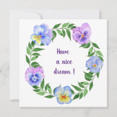 Invitation Faites de beaux rêves ! Fleurs aquarelle (Devant)