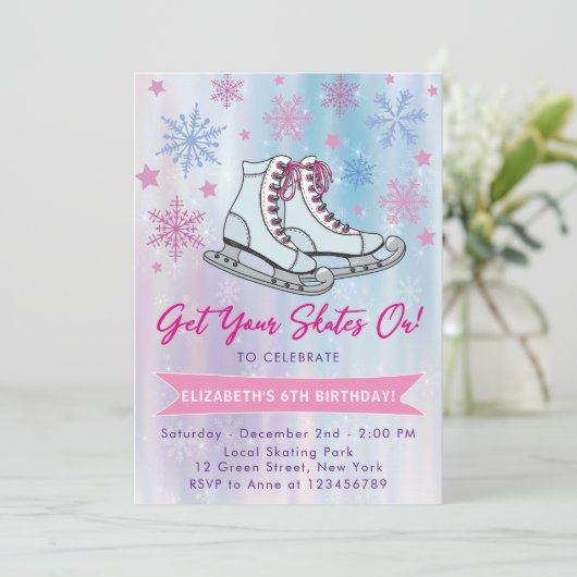 Invitation Faites du patin à glace (Debout devant)