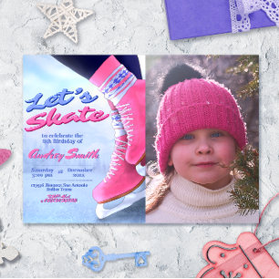 Invitation Faites du Skate - Fête de Skate d'Hiver avec Photo