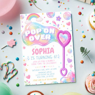 Invitation Faites éclater des bulles pour un 1er anniversaire