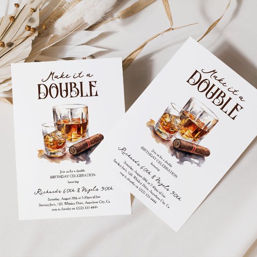 Invitation Faites-en un double "Whiskey Adult Joint Birday