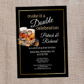 Invitation Faites-en une double célébration Black Whiskey Gla