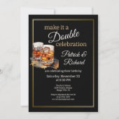 Invitation Faites-en une double célébration Black Whiskey Gla (Devant)