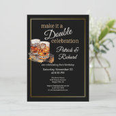 Invitation Faites-en une double célébration Black Whiskey Gla (Debout devant)