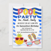 Invitation Faites la fête de la piscine de Waves Anniversaire (Devant)