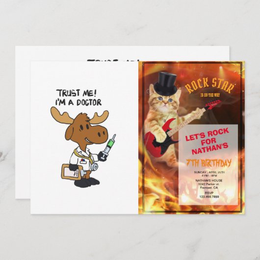 Invitation Faites-moi confiance ! médecin | choisir la couleu (Devant / Derrière)