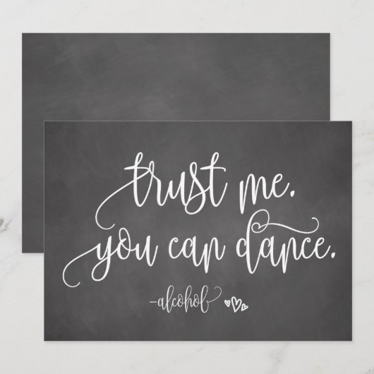 Invitation Faites-moi confiance vous pouvez danser Signe de m (Devant / Derrière)