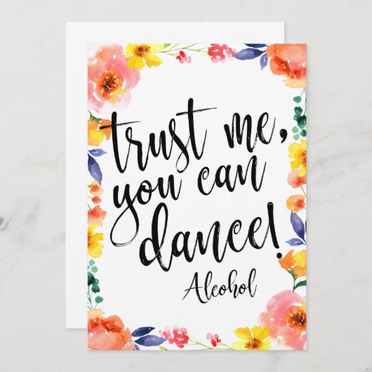 Invitation Faites-moi confiance, Vous Pouvez Danser Un Signe  (Devant / Derrière)