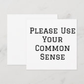 Invitation Faites Preuve De Bon Sens (Devant / Derrière)