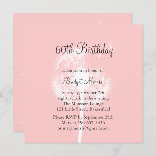 Invitation Faites un souhait (Devant / Derrière)