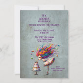 Invitation Faites Un Souhaitable Fille D'Anniversaire (Devant)