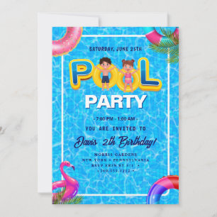 Invitation Faites un splash avec notre Pool Party Anniversair