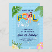 Invitation Faites un splash avec notre Pool Party Anniversair (Devant / Derrière)