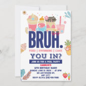 Invitation Faites un Splash ! Bruh-tastic Pool Party pour le  (Devant)
