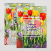 Invitation Faites vos propres tulipes de ressort de cérémonie (Devant / Derrière)