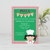 Invitation Faites votre propre fête d'anniversaire de pizza (Debout devant)