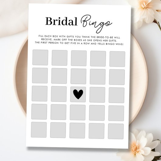 Invitation Faites votre propre Fête des mariées Bingo Game Ca