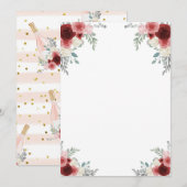 Invitation Faites Votre Propre Jeu Champagne Fête Florale (Devant / Derrière)