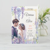 Invitation Faites votre propre Mariage d'aquarelle de lavande (Debout devant)