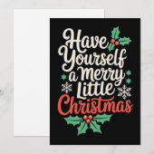 Invitation Faites-vous un joyeux petit Noël Flocons de neige (Devant / Derrière)
