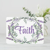 Invitation Faith aquarelle Lavender Eucalyptus romantique (Debout devant)